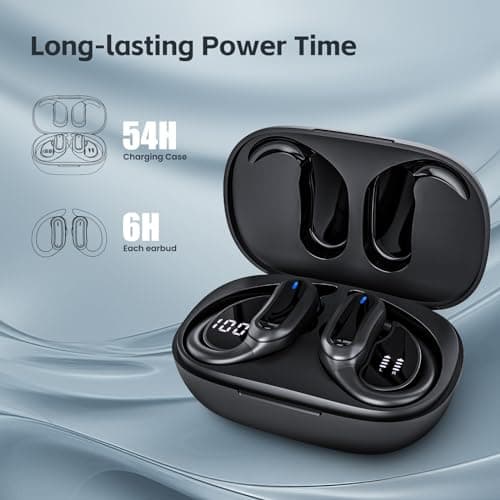 TRAUSI Wireless Earbuds, Bluetooth 5.4 Headphones, True Wireless Stereo Earphones with Noise Cancelling Mic, IPX7 Waterproof, Comfort Fit and Fast Charging Ear Buds (Black)