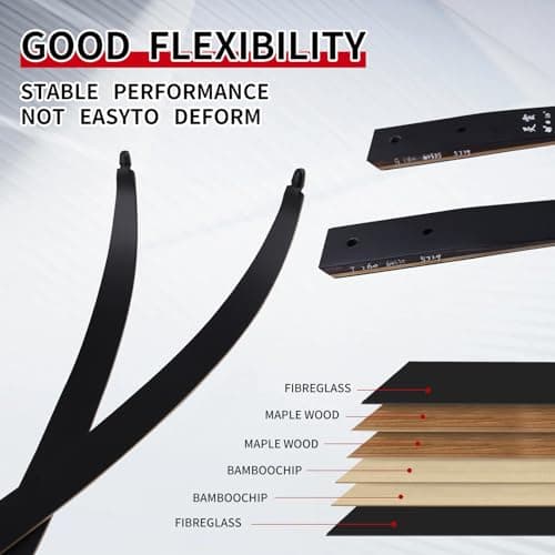 Black Hunter Recurve Bow 60" Right-Handed Bow Ergonomically Designed for Comfortable Grip Suitable for Beginners and Longbow Enthusiasts to Train Or Hunt