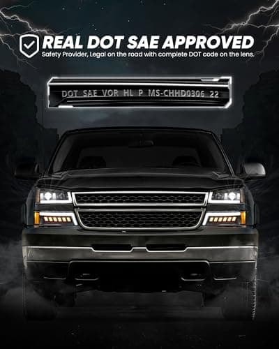 Z-OFFROAD LED Headlights Assembly DOT Approved with DRL Turn Signal Hi/Low Sealed Beam Side Marker Compatible with 2003-2006 Chevy Silverado Avalanche