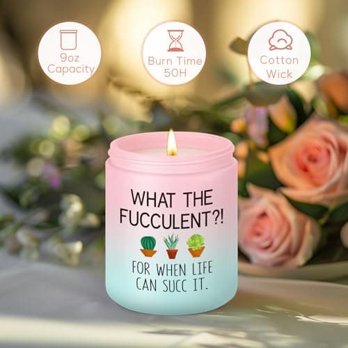 Pick Me up, Break up Gifts for Women Her, Funny Birthday Christmas Cool Gifts for Plant Lovers Mom Lady Friend Wife Miracu Succulent Candle, Get Well, Cheer up, Plant Lover Gifts for Women B0BJ2RSYBB