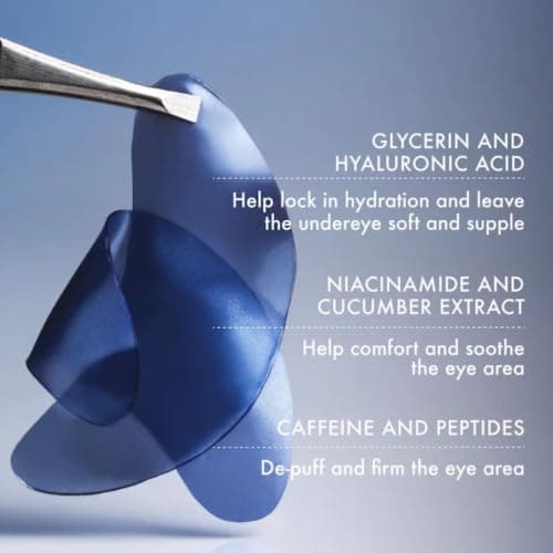Summer Fridays Jet Lag Hydrating Eye Patches - De-puffing Hydrogel Under Eye Masks with Hyaluronic Acid, Caffeine + Peptides - Soothing + Refreshing At-Home + Travel Skin Care (6 Pairs) B0F19YY96Z