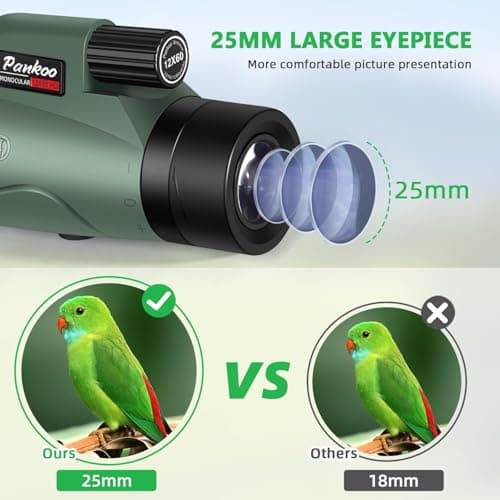 Pankoo 12x60 HD Monocular Telescope for Adults high Powered | Comes with Smartphone Adapter Tripod Hand Strap | Suitable for Bird Watching Sports Hiking Traveling