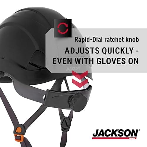 Jackson Safety CH300 Climbing-Style Hard Hat - Non-Vented Construction Helmet with Chin Cup - ANSI Z89.1 & OSHA Compliant - (Multiple Colors)