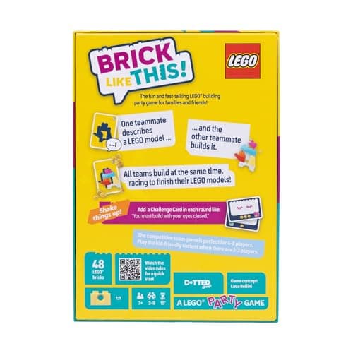 Asmodee Brick Like This! The Official Lego Party Game - A Fast, Fun Building Game for Families, Kids, Teens & Adults, Ages 7+, 2-8 Players, 15 Minute Playtime