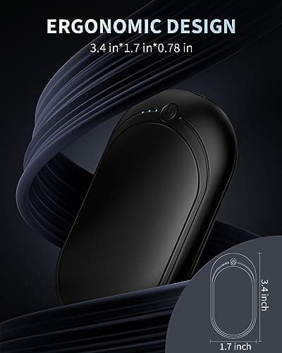 Hand Warmers Rechargeable, KNIFOD 2 Pack 6000mAh Portable Electric Handwarmers, Reusable USB Pocket Heater Great for Raynauds, Hunting, Golf, Camping, Christmas Outdoor, Women Mens Warm Gifts