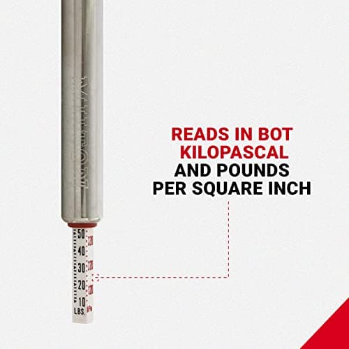 Milton S-925 Pencil Tire Pressure Gauge for Trucks, RV’s & Bicycle Tires, Single Head Chuck with Built-in Deflator Valve, Durable Plated Brass, Pressure Measured in PSI & kPa