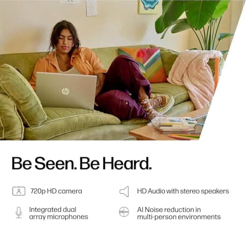 HP 15.6" Laptop with Microsoft 365-1.1TB Storage - 8GB Memory - Intel Inside | Anti-Glare Display, 128GB SSD and 1TB Cloud Storage, 4-Cores CPU, Fast Charge and 12hrs Battery, no Mouse
