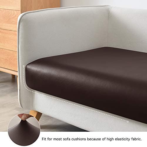 Yates Home PU Leather Couch Sofa Cushion Slipcover Water-Proof Elastic Chair RV Seat Covers Loveseat Sofa Furniture Protector Slip Cover for Settee Seater Replacement Living Room（3 Pieces, Chocolate）