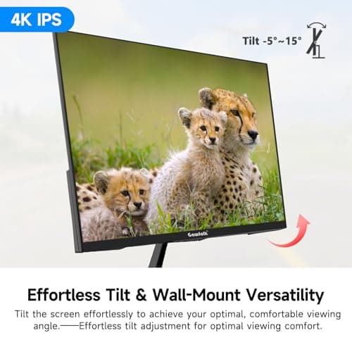 Gawfolk 27 Inch 4K Monitor IPS 60Hz, UHD 3840 x 2160p PC Monitors, Computer Dispaly for Home & Office, Support HDMI & DP, Wall Mount Compatible