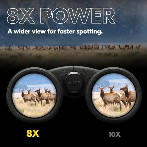 Nikon PROSTAFF P3 8x42 Binocular | Waterproof, fogproof, rubber-armored Full-Size Binocular, wide field of view & long eye relief | Official Nikon USA Model