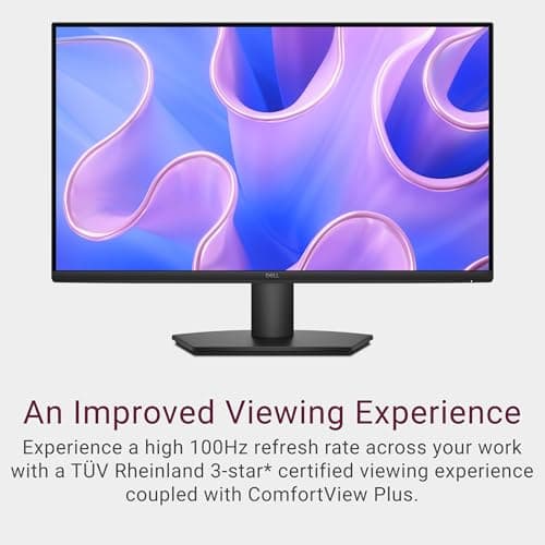 Dell 27 Monitor - SE2725HM - 27-inch Full HD (1920x1080) 16:9 100Hz Display, IPS Panel, 16.70 Million Colors, Anti-Glare, 1 HDMI / 1 VGA Port, TÜV Rheinland 3-Star*, Comfortview Plus - Black