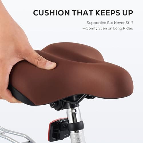 VIRIBUS Beach Cruiser Bike for Women, Single Speed Womens Bike with Basket & Rack 24 26 inch, Retro Step Through Cruiser Bicycle for Petite Short Women Female Ladies City Commuter, 330 lb.