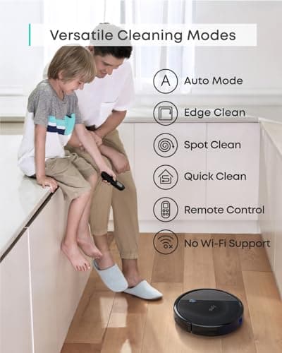 eufy Like-New BoostIQ RoboVac 11S MAX, Robot Vacuum Cleaner, Super-Thin, Powerful Suction, Quiet, Self-Charging Robotic Vacuum Cleaner, Cleans Hard Floors to Medium-Pile Carpets, Black (Renewed)