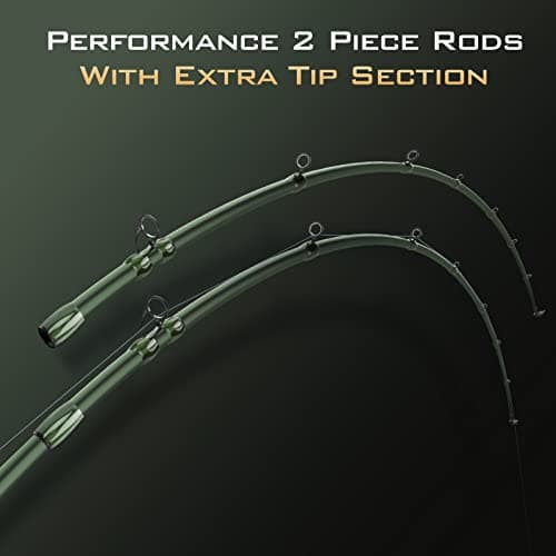 KastKing Spartacus II Fishing Rods - IM6 Graphite Blanks Casting & Spinning Rods, 2-Piece Rods with Extra Tip Section, PTS Power Transition System, KastFlex Technology, Rubber Cork Handle