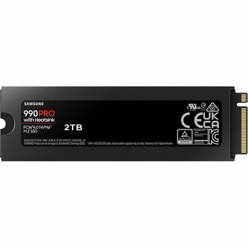 SAMSUNG 990 PRO w/ Heatsink SSD 2TB, PCIe Gen4 M.2 2280 Internal Solid State Hard Drive, Seq. Read Speeds Up To 7,450MB/s for High End Computing, Workstations, Compatible w/ PlayStation 5, MZ-V9P2T0CW