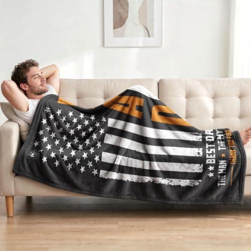 Best Christmas, Valentine's Day, Father's Day Dad Ever Gifts, Happy Birthday for Dad, Father Birthday Gifts Dad Gifts from Daughter or Son Blanket 60" x 50", Birthday Gift for Dad B0HDNVQFKV