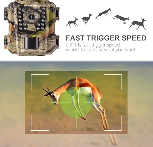WOSPORTS Mini Trail Camera,24MP 1080P HD Game Camera Motion Activated with IR Night Vision Waterproof Video Deer Cam for Outdoor Wildlife Monitoring