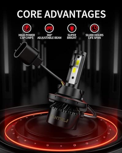 𝖧𝟣𝟥/𝟫𝟢𝟢𝟪 Bulbs, 6500K Cool White 40000LM 900% Brightness, Backup 1:1 Size Plug and Play IP68 Waterproof Interior Off-Road Lights, Pack of 2