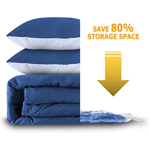 Vacuum Storage Bags 7 Jumbo, Space Saver Sealer Bags,Plastic Packaging Bags,Compression Bags for Clothes, Pillows, Comforters, Blankets, Bedding,No pump included