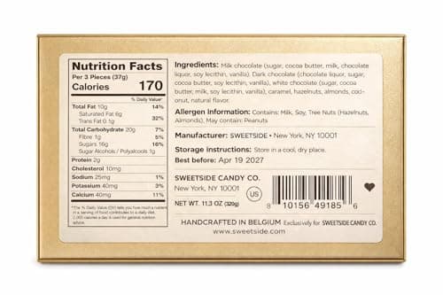 27 Chocolates Pack of Belgium Assorted Chocolate, Mothers Day Gift Basket and Holiday Celebrations, white, nuts, caramels Gourmet Chocolate Gift Box, 11.3 OZ B0DSYP3ZKY