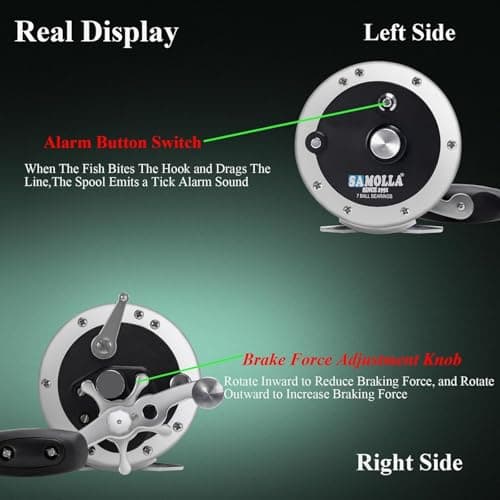 SAMOLLA Deep Sea Fishing Reels 44-66Lb Max Drag for Saltwater or Freshwater Ocean Conventional Reel Saltwater Fishing Reel for Tuna Sailfish Swordfish