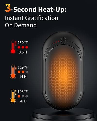 Hand Warmers Rechargeable, KNIFOD 2 Pack 6000mAh Portable Electric Handwarmers, Reusable USB Pocket Heater Great for Raynauds, Hunting, Golf, Camping, Christmas Outdoor, Women Mens Warm Gifts