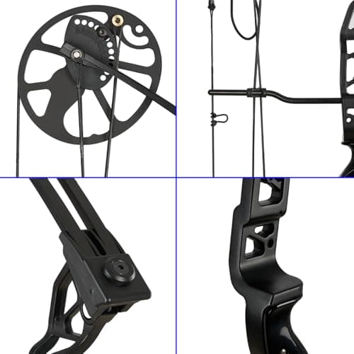 S F Archery Compound Bow Package for Adults and Teens,Shooting Practice Archery Hunting Accessories Hunting Gear，19”-30” Draw Length，20-70 Lbs Draw Weight，320 fps，Right Handed