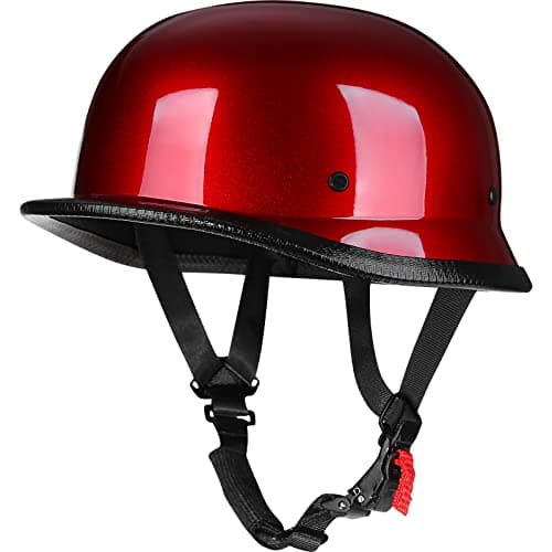 Yesmotor Helmet Half Shell German Motorcycle Helmet with Cycling Glasses - DOT Approved