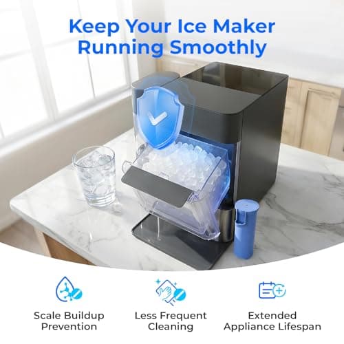 Waterdrop C33 Ice Maker Water Filter, Replacement for GE® Profile Opal Nugget Ice Maker Water Filter, Scale Inhibiting, with Ring Pull, BPA-Free, 3 Pack