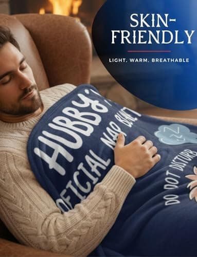 Husband Gifts, Valentine's Day Christmas Birthday Gifts for Husband, Hubby, Flannel Throw Blanket 60x80 Inches