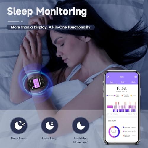 TRAUSI TRAUSI Smart Watch for Men, 120 Sports Modes Smartwatch with 1.83" HD Touchsreen, IP67 Waterproof, Sleep Monitor, Bluetooth Call & Music Control Fitness Watch for Android/iPhone (Black)