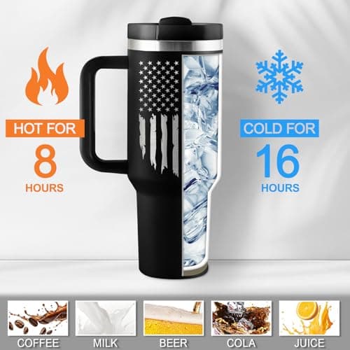 Best Papa Gifts for Fathers Day Christmas 40oz Travel Cup Insulated Tumbler with Handle & Straw ROSTANTEN Papa Gifts Birthday Gifts for Papa from Grandkids B0F5J1RJCL