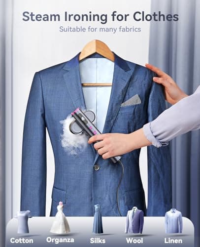 Jack ＆ Rose Travel Steamer for Clothes,100-220V Portable Iron,15s Heat Up,Steamer ＆ Iron 2 In 1, Travel Size,Large Ceramic Heat Panel,for Global and Europe