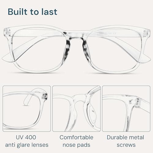 Blue Light Blocking Glasses - Fashion Square Eyeglasses, Anti UV Ray Computer Gaming Glasses Blue Blockers for Women/Men