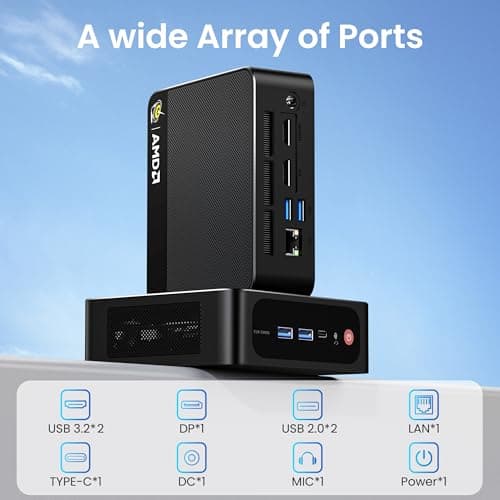 Beelink Ser5 Pro mini PC, AMD Ryzen 5 5500U (Up to 4.0GHz,6C/12T), 16GB DDR4 500GB PCle SSD,mini Computer Support 4K Triple Display/2.5G LAN/WiFi6/BT5.2, Home/Office Mini Desktop Computer