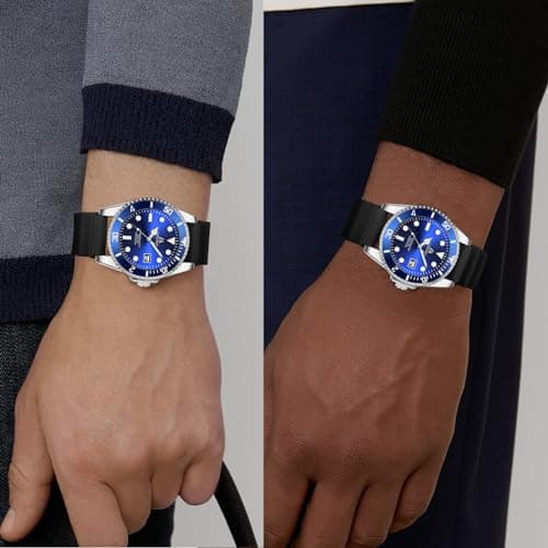 LN LENQIN Mens Watches Stainless Steel Waterproof Analog Quartz Watch for Men with Date Luminous Fashion Wristwatch