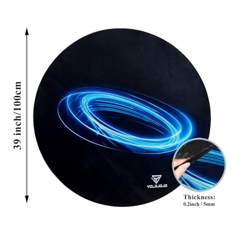 Office Chair Mats Hard-Floor Chair Mats Office Gaming Chair Mat with Blue Lightning Design (Blue)