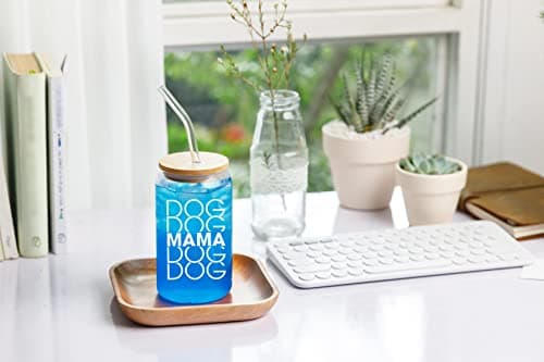 NewEleven Gifts For Dog Lovers, Dogs Owners, Dog Moms, Fur Mama - Dog Mom Gifts For Women - Cute Funny Gift For Women, Best Friend, Girlfriend - 16 Oz Coffee Glass