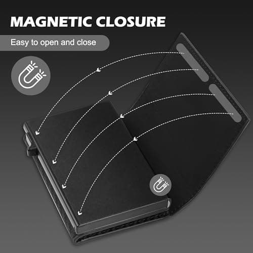 GRALEON Card Wallet for Men,Slim Minimalist Wallet 10-14 Cards,Smart Pop Up Wallets with Money Clip& ID Window,RFID Front Pocket Credit Card Holder, Gifts for Men（Carbon Fiber）