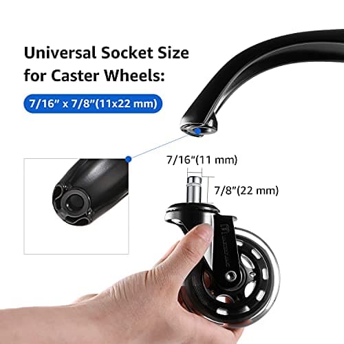 MASTERY MART Heavy Duty Office Chair Base Replacement, 2500 Lbs, 28"(70 cm), Metal Desk Chair Base Replacement Parts with Universal Gas Cylinder Hole and Casters Sockets, Matte Black