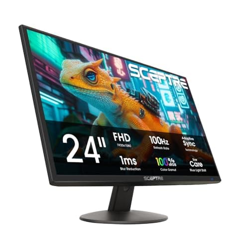New! Sceptre 24-inch Prime Monitor 100Hz 100% sRGB HDMI x2 VGA Build-in Speakers Machine Black 2026 (E248W-19203R Series)