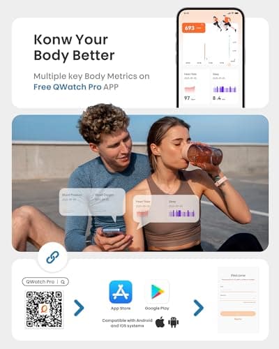 Smart Bracelet, Health Fitness & Activity Tracker with All-Day Continuous Heart Rate/Blood Pressure Monitor, Sleep Tracker, 170+ Sport Modes, 60 Day Battery & Free App, IP68 Smart Band for Android IOS