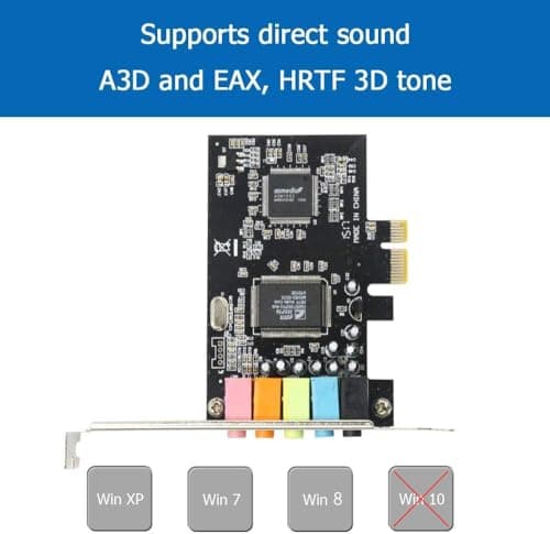 GODSHARK 5.1 Internal PCIe Sound Card for PC Windows 8 7 with Low Profile Bracket, 3D Stereo PCI-e Audio Card, CMI8738 Chip 32/64 Bit Sound Card PCI Express Adapter