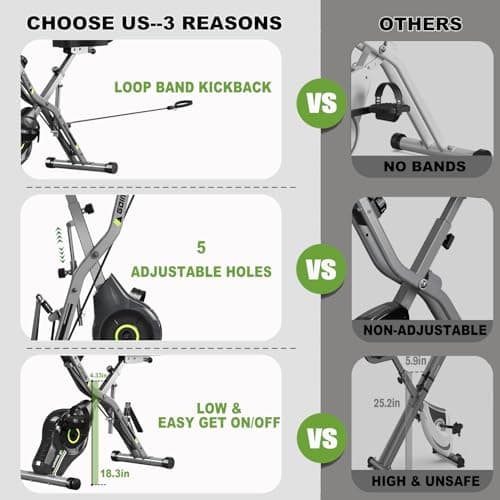 Exercise Bike, 5 in 1 Foldable Stationary Bike for Seniors, 16-Level Adjustable Magnetic Resistance, Indoor Workout Bike with 330LB Capacity, Comfortable Seat Backrest X-bike