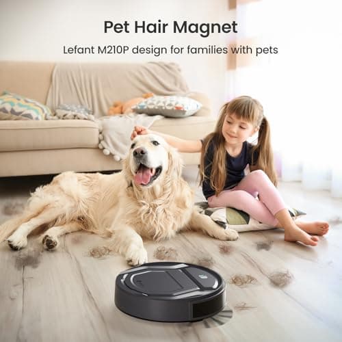 Lefant M210 Pro Robot Vacuum, 4000Pa Suction, 200 Mins Runtime, Quiet, Ultra-Slim, Self-Charging Robotic Vacuum Cleaner, WiFi/App/Alexa Control, Ideal for Pet Hair & Hard Floors