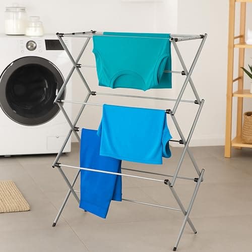 Honey-Can-Do Collapsible Clothes Drying Rack – Durable, Space-Saving Laundry & Towel Rack, Sturdy Clothing Rack for Hanging Clothes Indoors & Outdoors, Steel