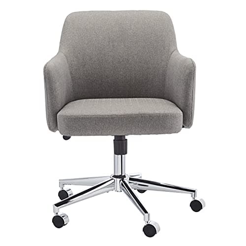 Amazon Basics Modern Home Office Desk Chair with Adjustable Height, 360 Degree Swivel, Smooth-Rolling Wheels, High-Density Foam Cushioning, Light Gray