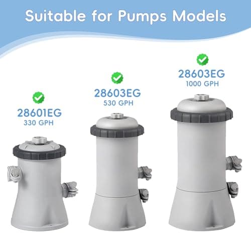 Replacement Pool Hoses for Above Ground Pools 1 1/4, 59" Long Swimming Pool Hose, 4 Pack White Pool Pump Hose with 8 Metal Clamps