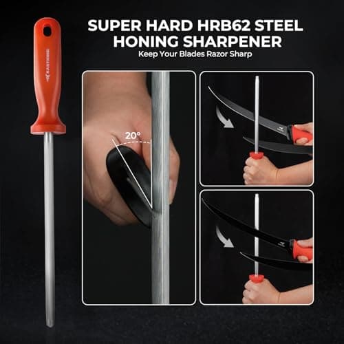 KastKing Intimidator Fillet Knife Set – G4116 German Stainless-Steel Blades, Non-Slip Handle, Includes Folding Fillet Board, Fish Scaler, Rubber-Coated Gloves, Honing Rod, and Durable Storage Bag