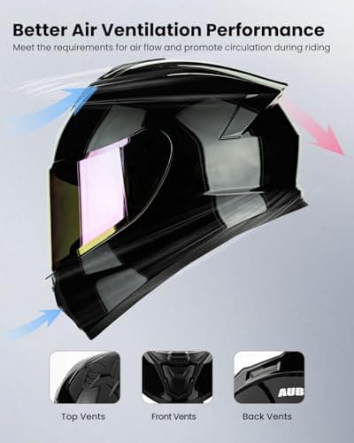 Motorcycle Helmets for Adult Men Women, Full Face Lightweight Street Bike Racing DOT Helmet with Extra Clear Visor Model AU-T801